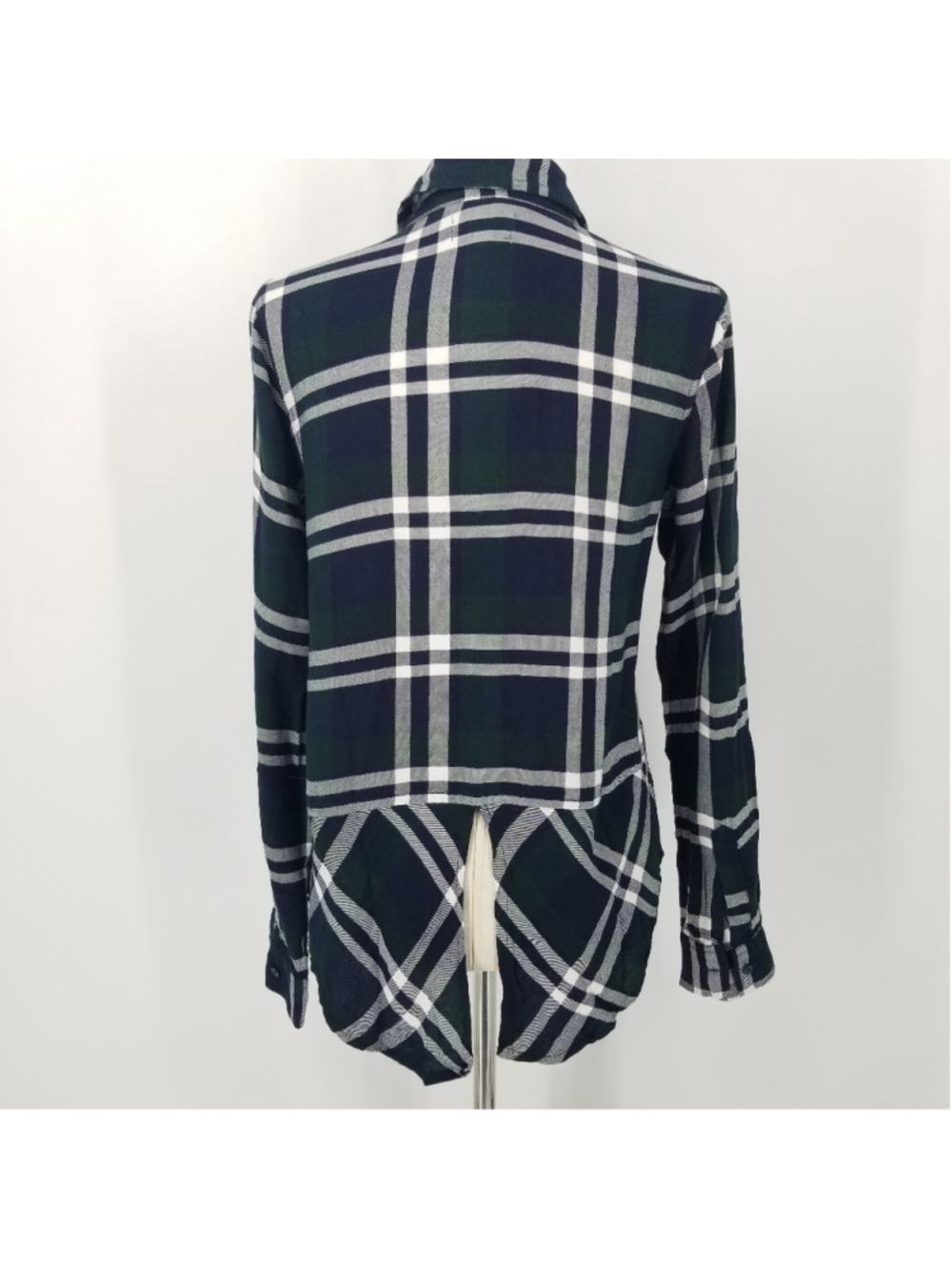 Lucky Brand Navy Multi Plaid Split Back Button-Up Shirt Size Small NWT